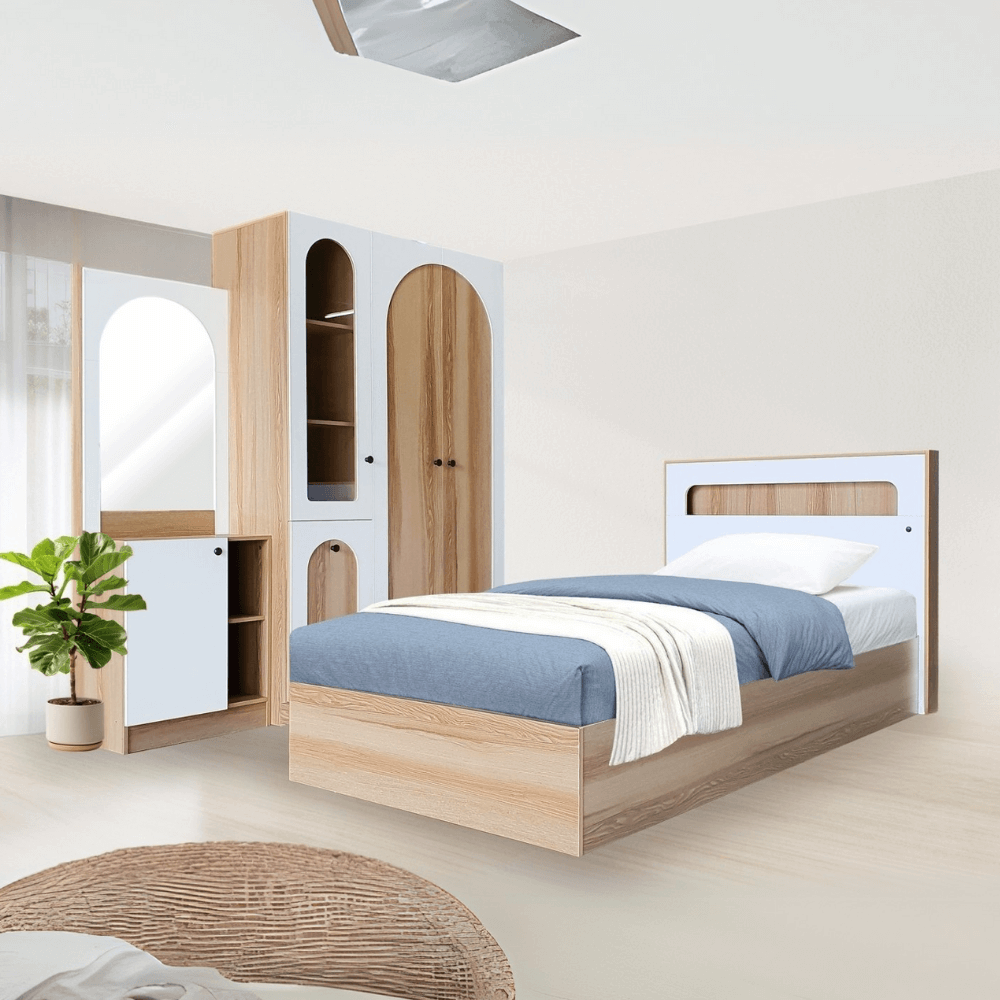 ชุดห้องนอน + ที่นอน PVC 3.5 ฟุต WISDOM DESIGN FURNITURE รุ่น ARISTA 3 สี แอช/ขาว_7